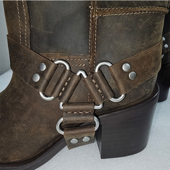 Zara distressed wide heeled leather ankle boots new with tags sz 6.5 brown - Picture 9 of 9